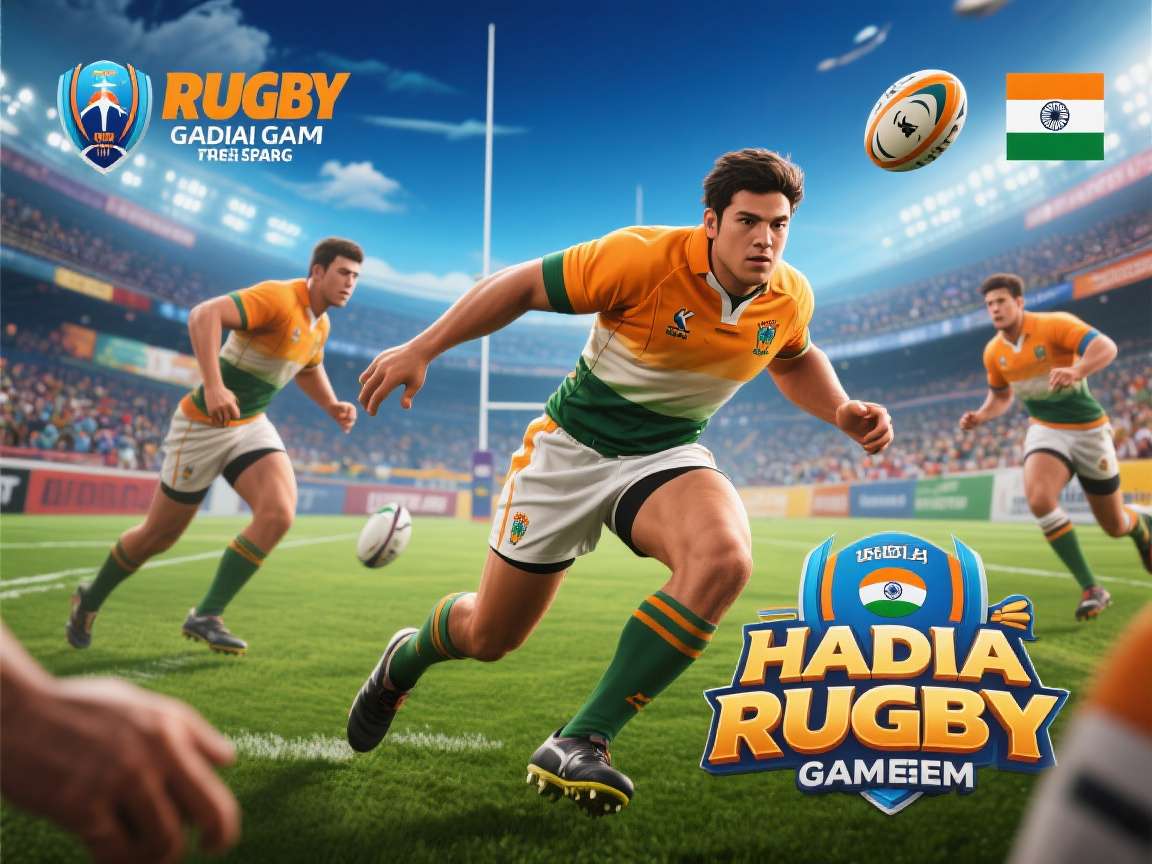 Rugby World Cup India Tour - Indian Team in World Cup Action Rugby World Cup India Tour gameplay showing Indian team in action